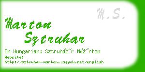 marton sztruhar business card